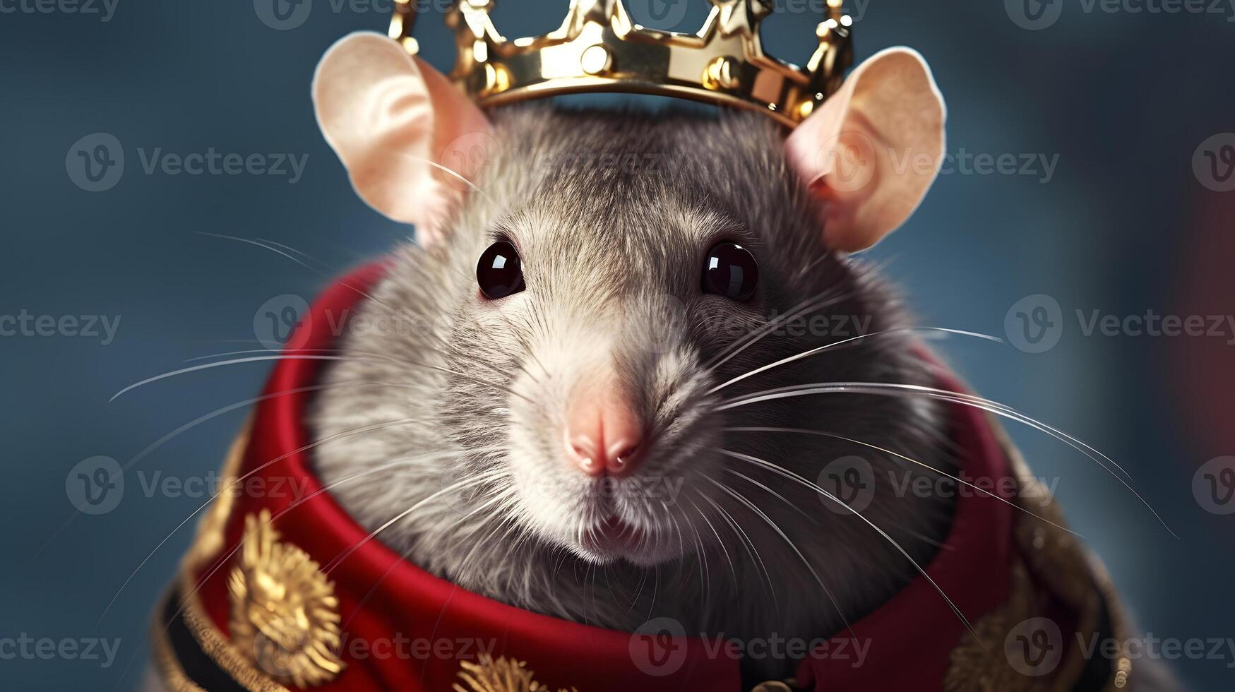 AI generated rat king portrait, neural network generated image photo