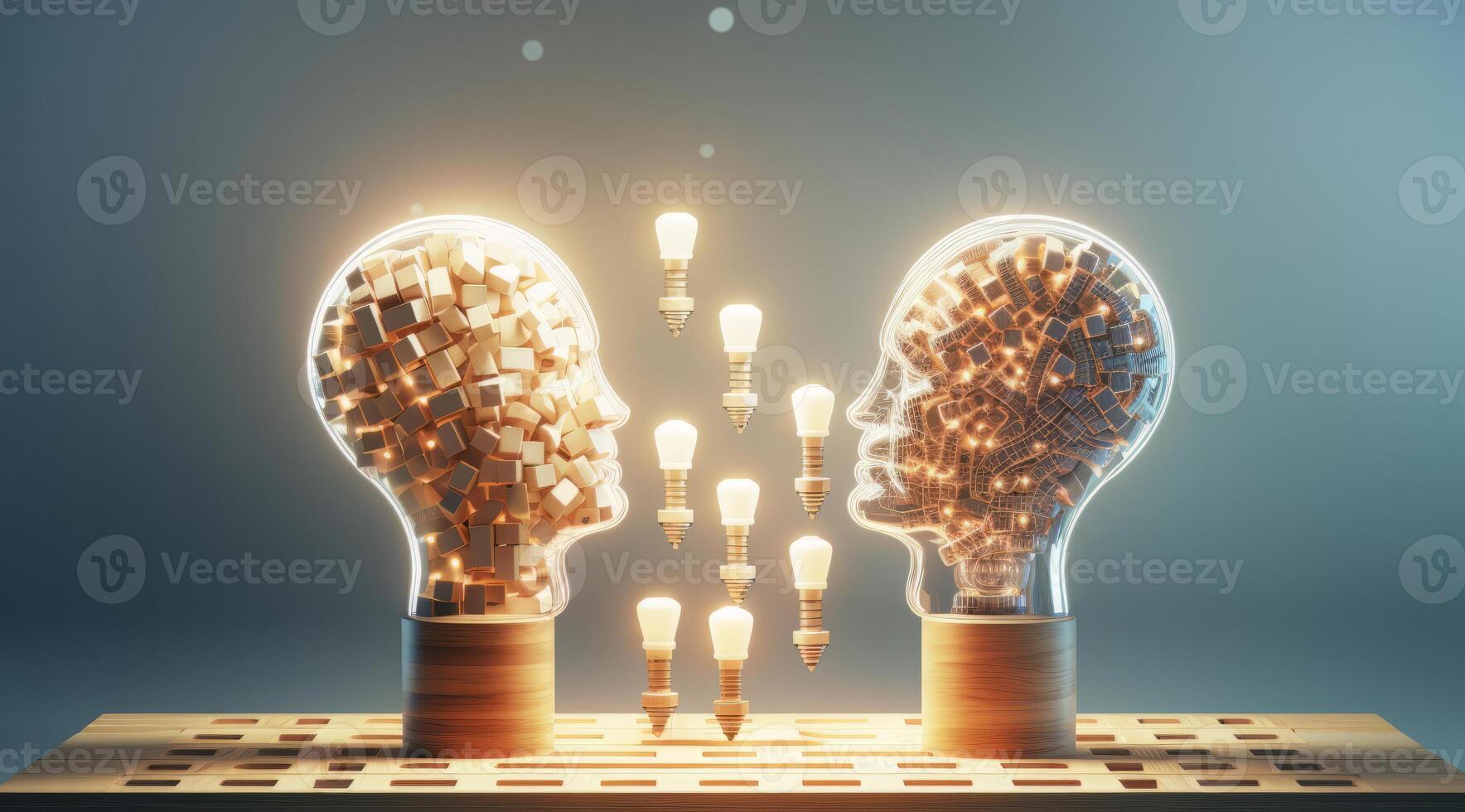 AI generated Concept of bright business idea, success and innovation. Inspiration and innovation concept photo