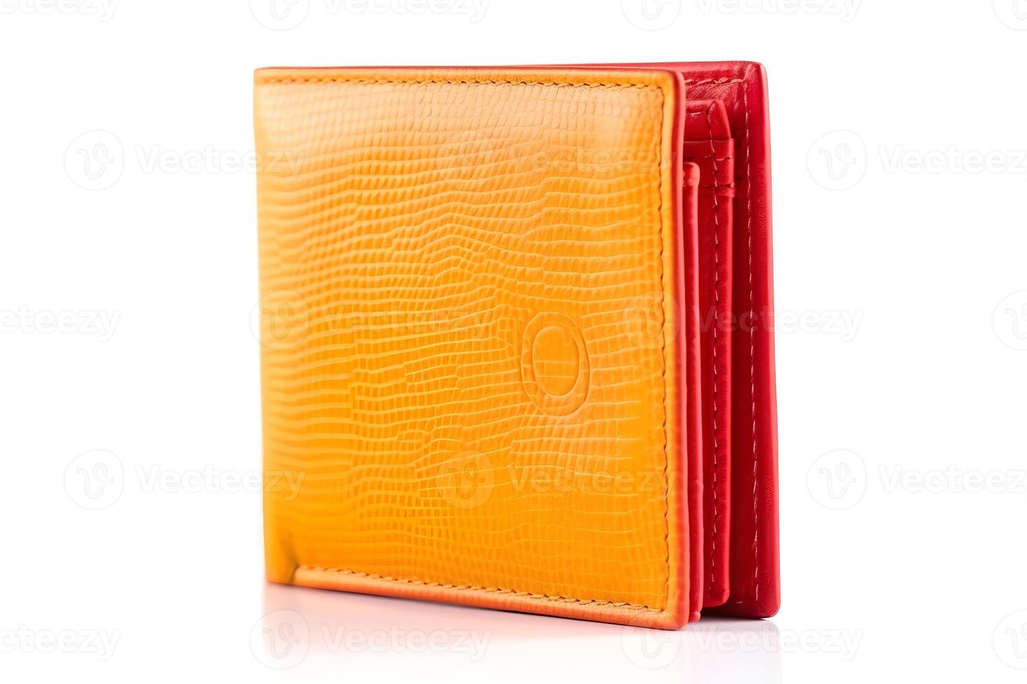 AI generated leather wallet isolated on white background, neural network generated image photo