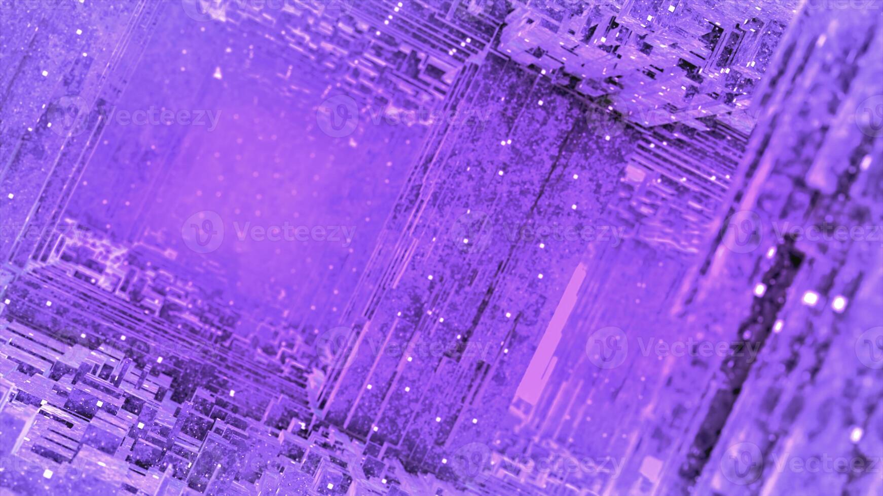 Hypnotic 3d tunnel in maze. Motion. Immersion in 3D space of square maze with transitions. Multi-level tunnel in 3D maze of squares photo