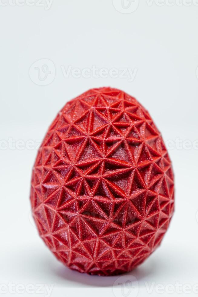 3d printed egg, easter object, voronoi polygonal style decoration photo