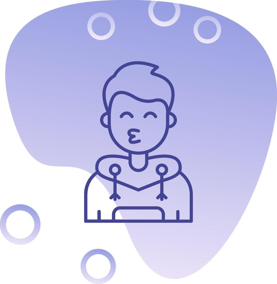 Kiss Gradient Bubble Icon vector