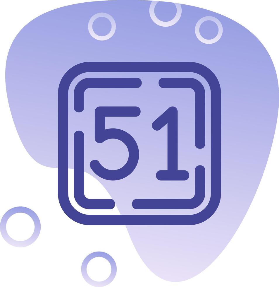 Fifty One Gradient Bubble Icon vector