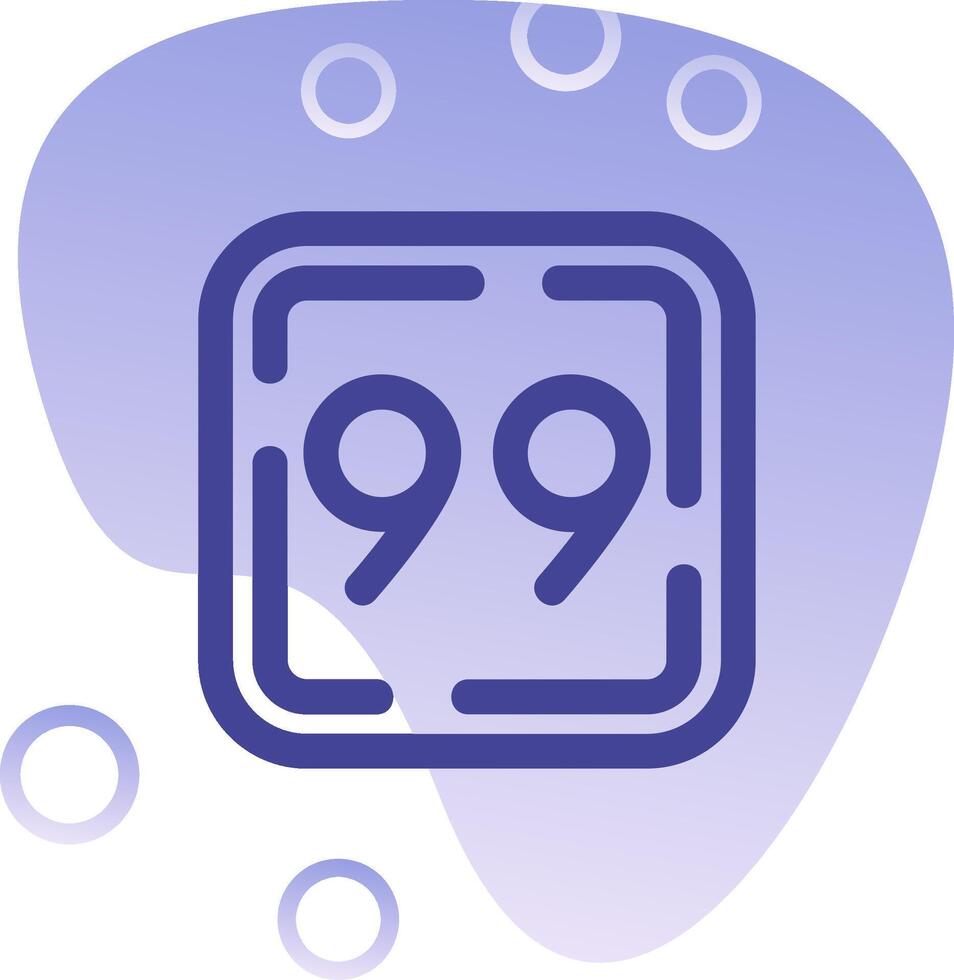 Ninety Nine Gradient Bubble Icon vector