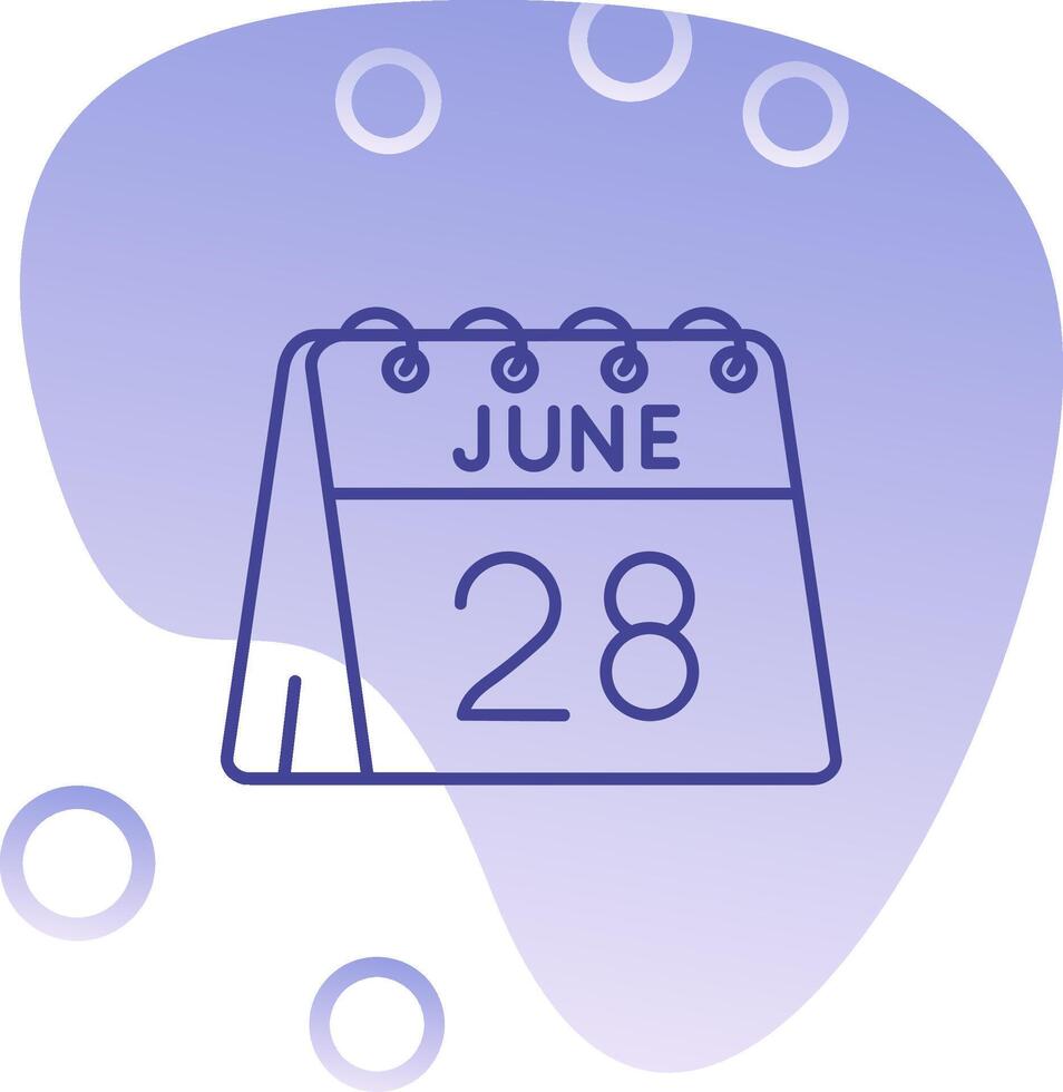 28 de junio degradado burbuja icono vector