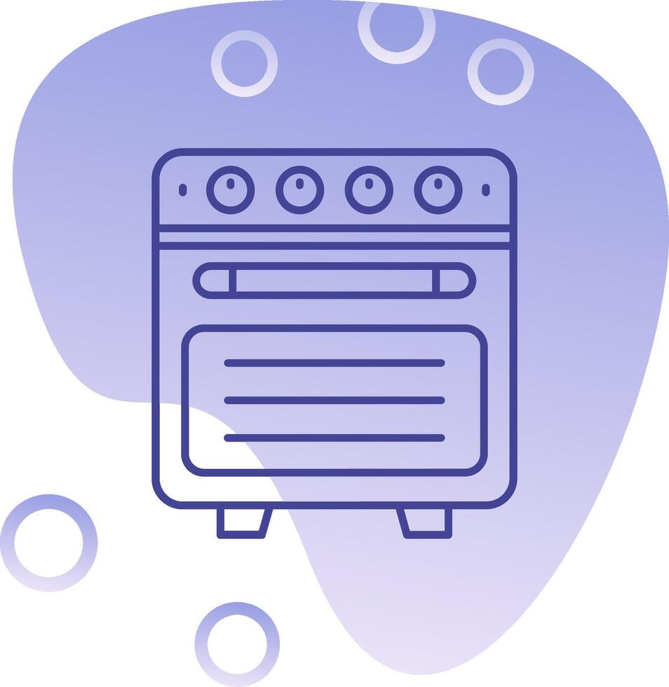 Oven Gradient Bubble Icon vector