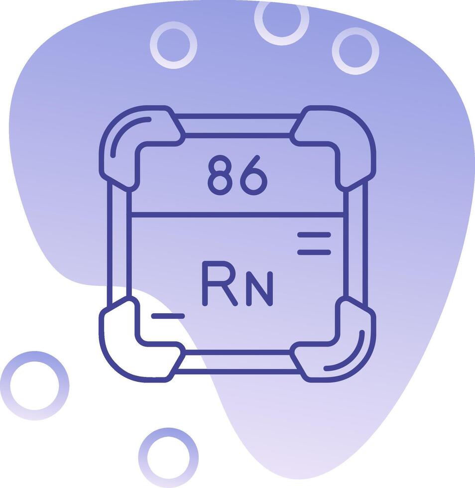 radón degradado burbuja icono vector
