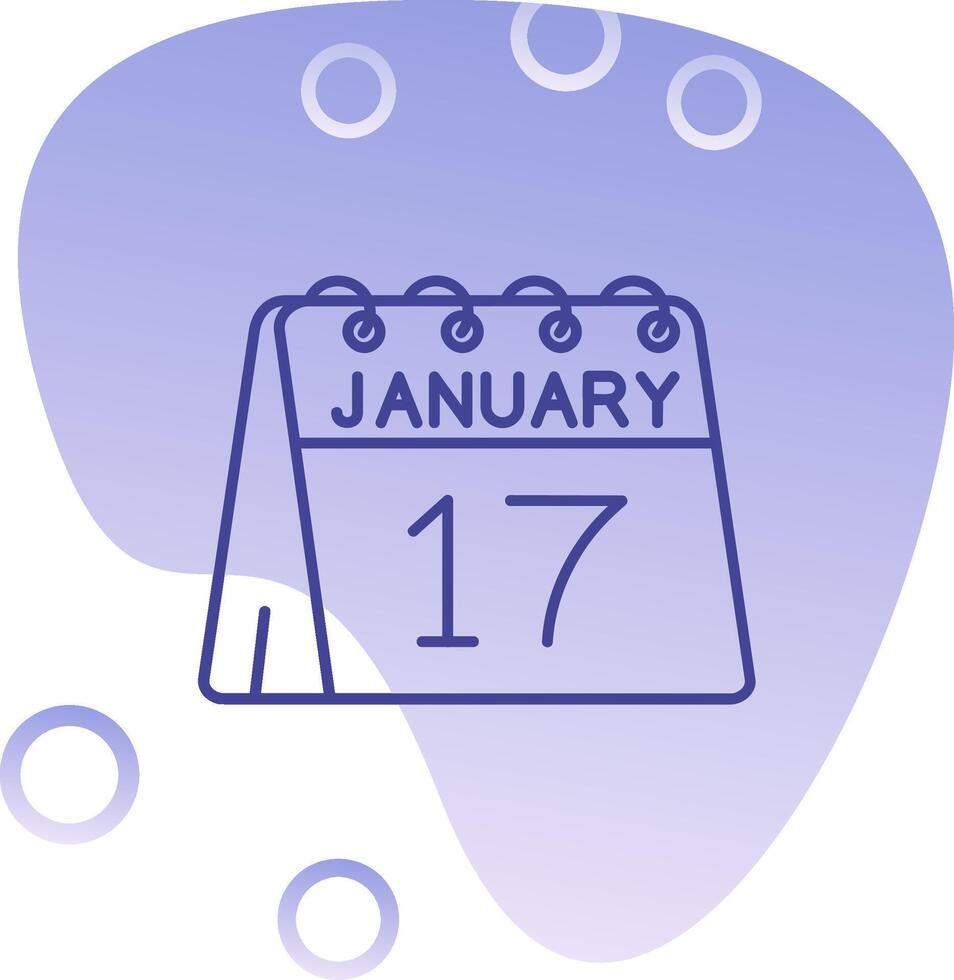 17th of January Gradient Bubble Icon vector