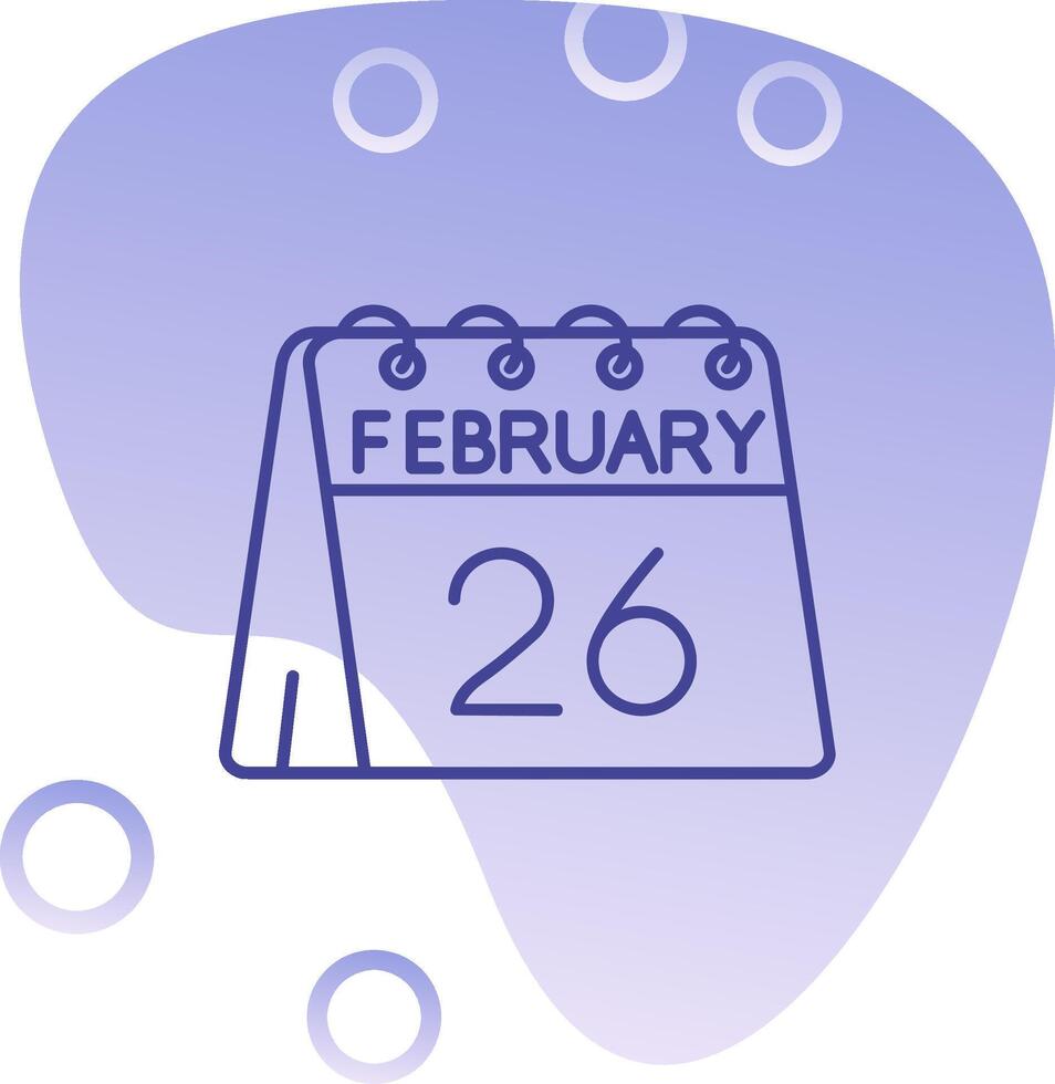 26 de febrero degradado burbuja icono vector