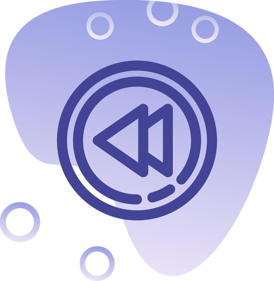 Rewind Gradient Bubble Icon vector