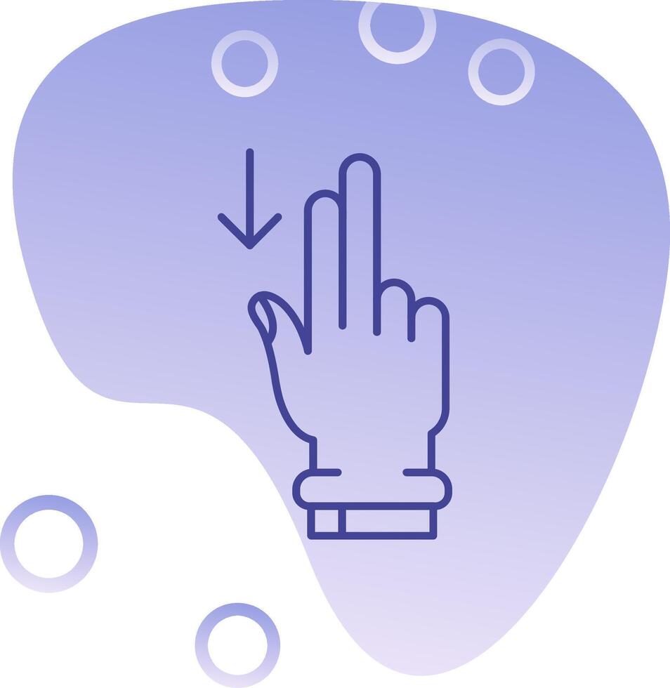 Two Fingers Down Gradient Bubble Icon vector