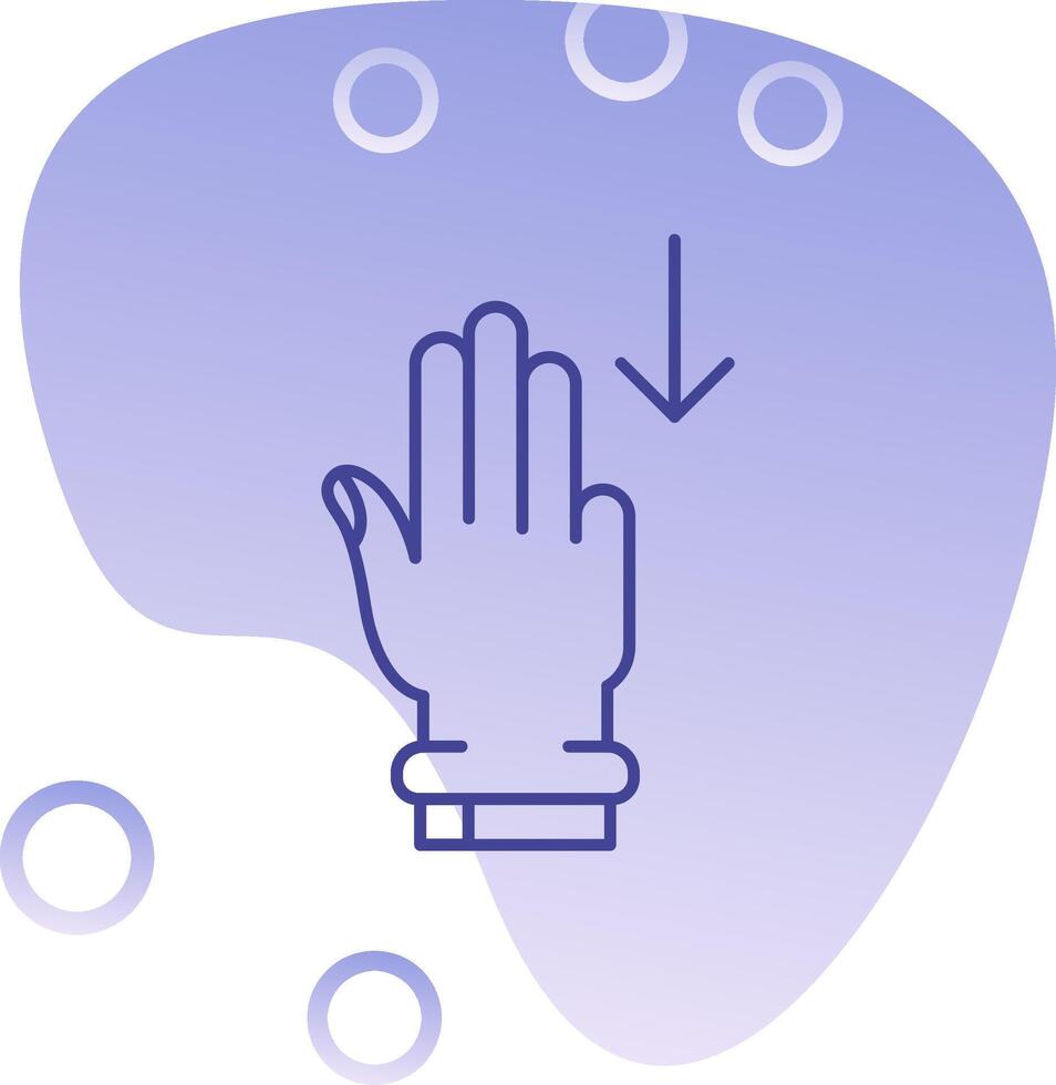 Three Fingers Down Gradient Bubble Icon vector