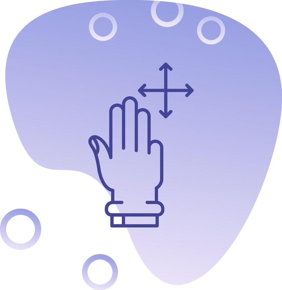 Three Fingers Move Gradient Bubble Icon vector