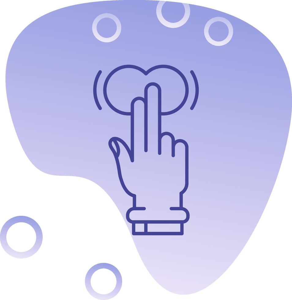 Two Fingers Tap and Hold Gradient Bubble Icon vector