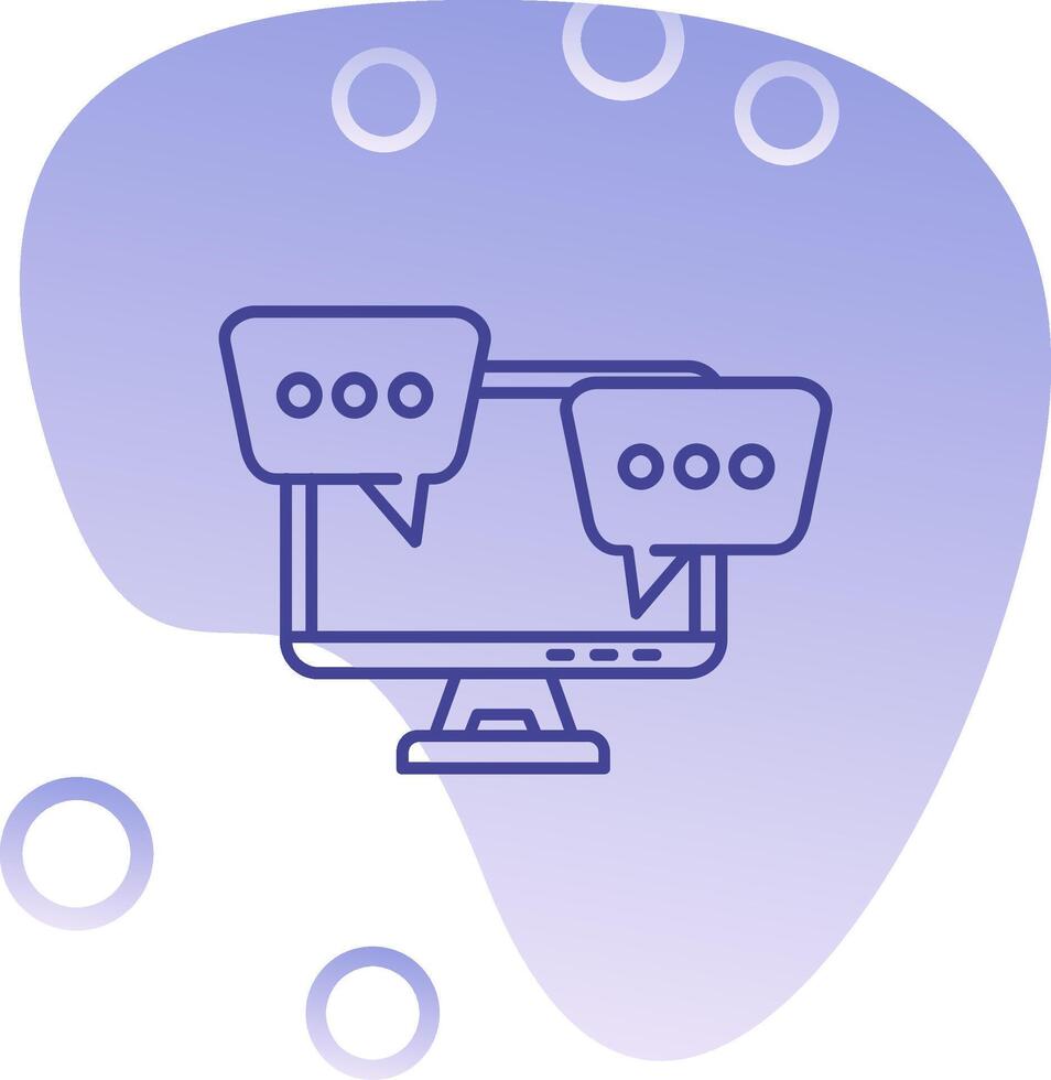 Desktop computer Gradient Bubble Icon vector