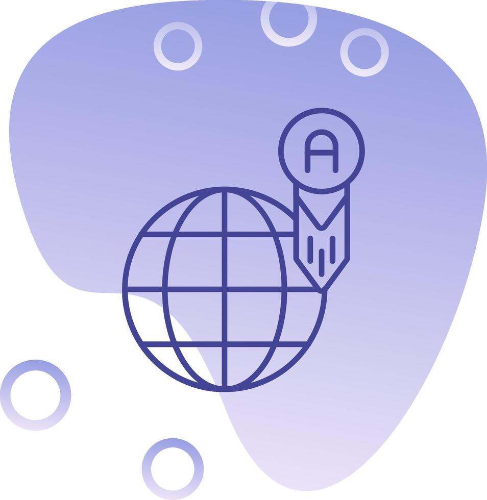 Worldwide Gradient Bubble Icon vector