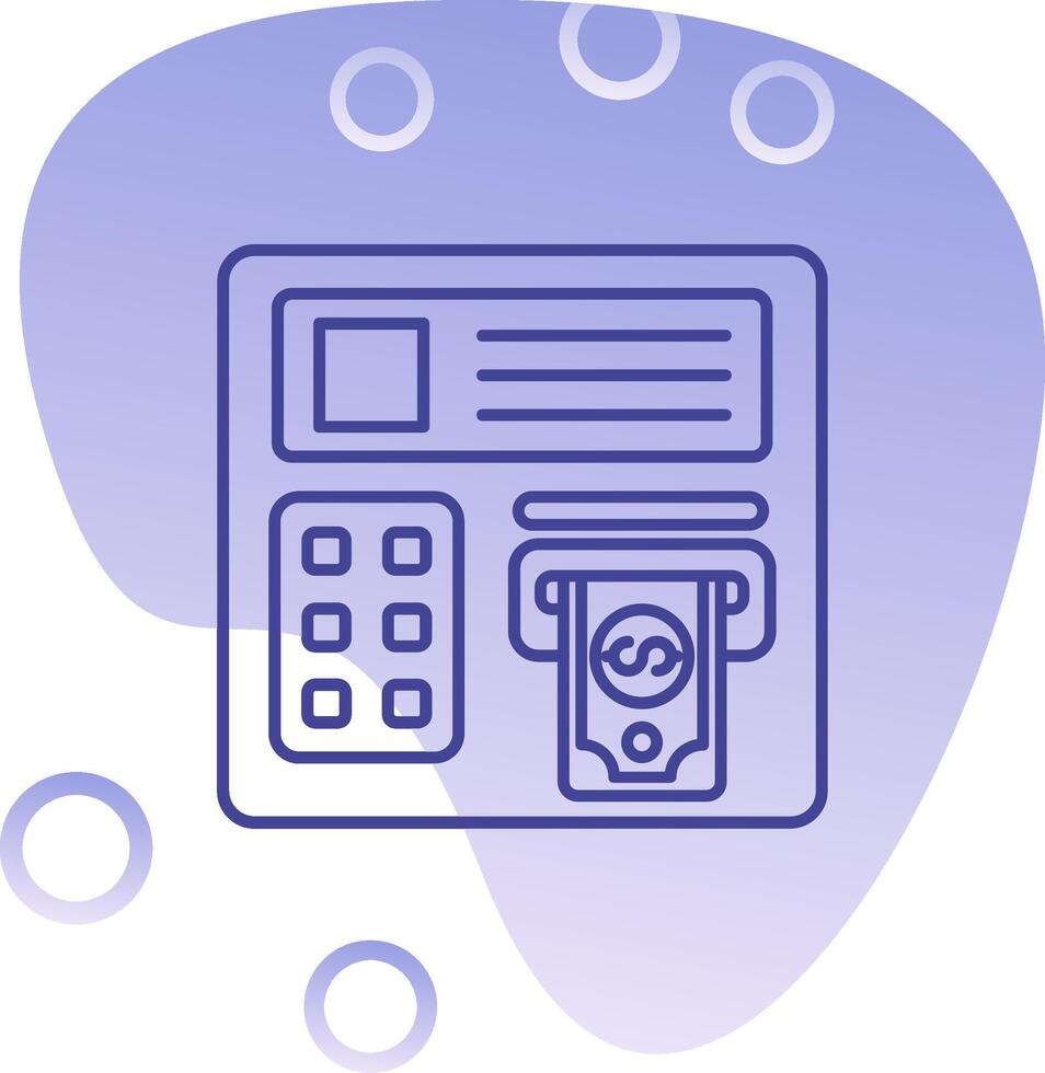 Atm machine Gradient Bubble Icon vector