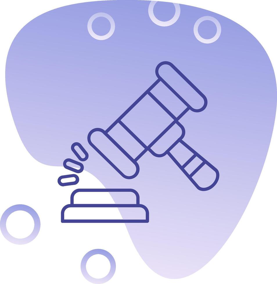 Gavel Gradient Bubble Icon vector