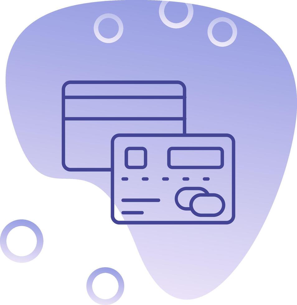 crédito tarjeta degradado burbuja icono vector