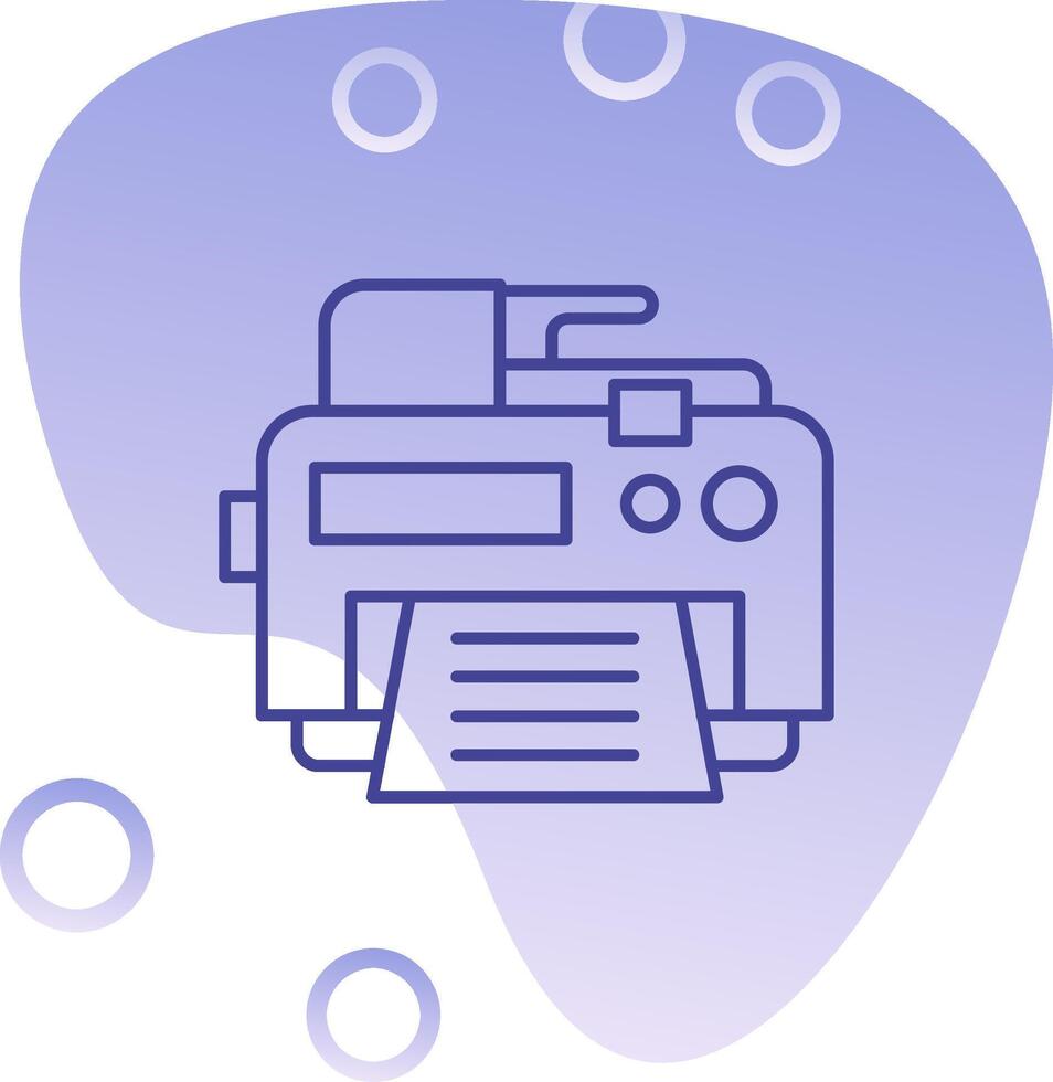 Printer Gradient Bubble Icon vector