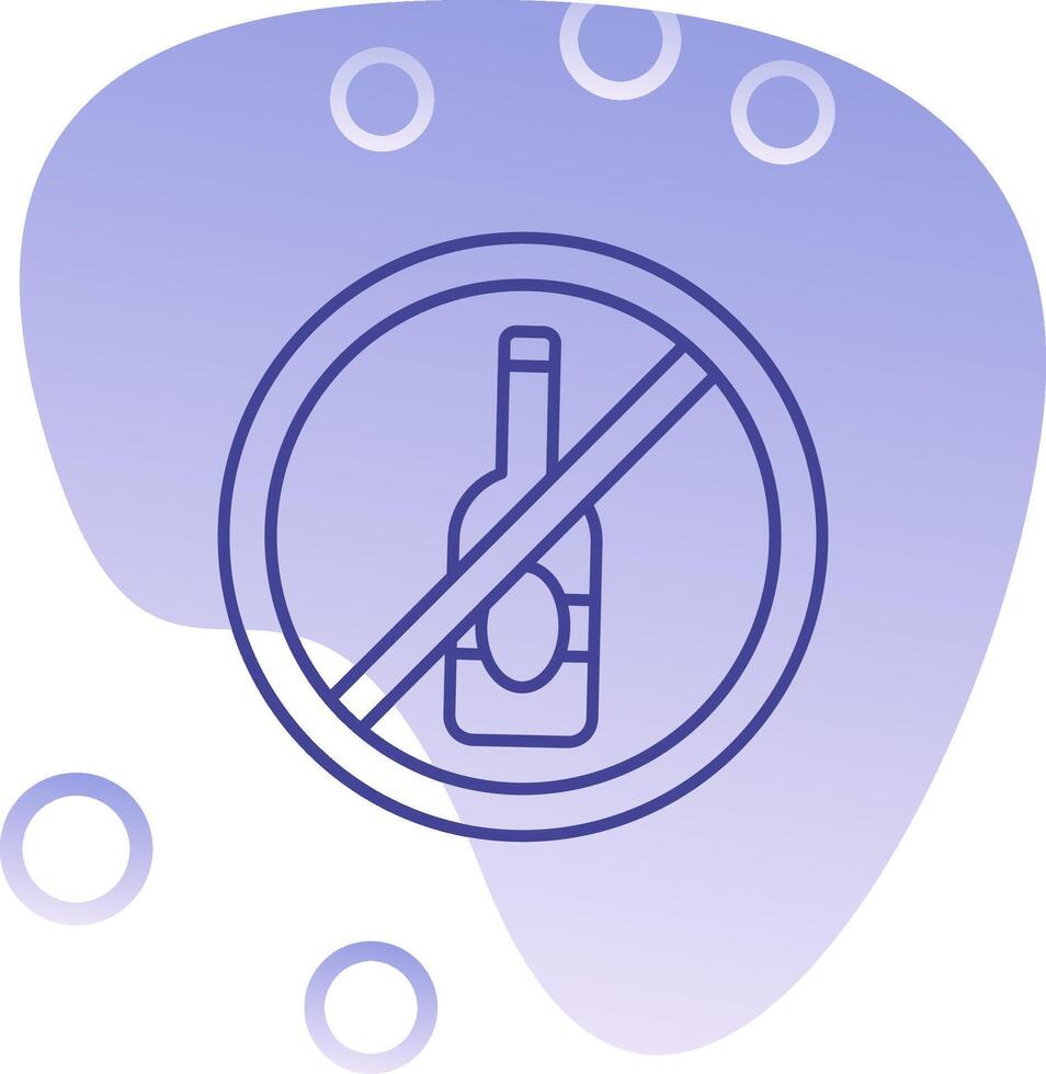 No alcohol degradado burbuja icono vector