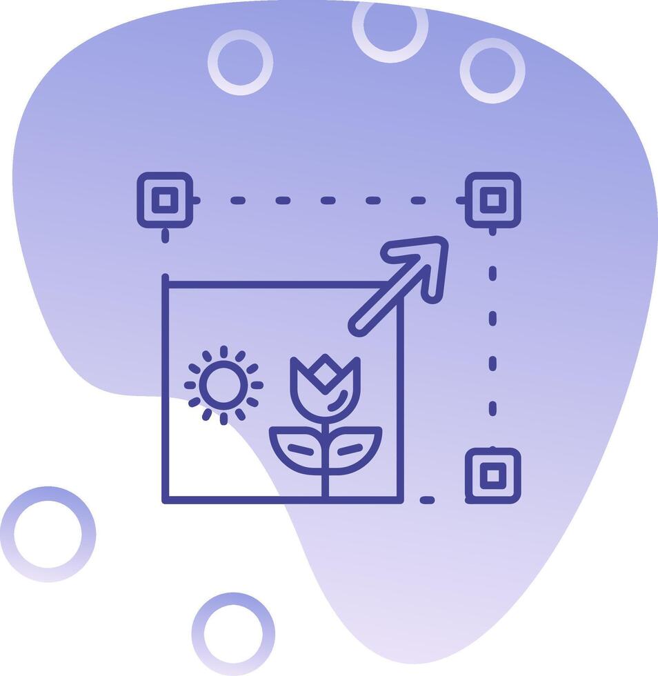 Resizing Gradient Bubble Icon vector
