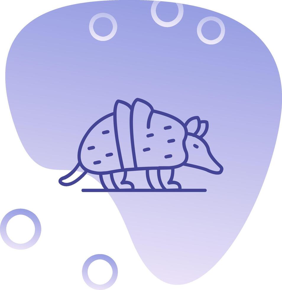 armadillo degradado burbuja icono vector