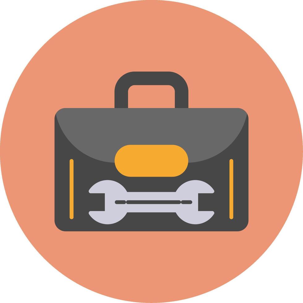 Tool Box Flat Circle Icon vector