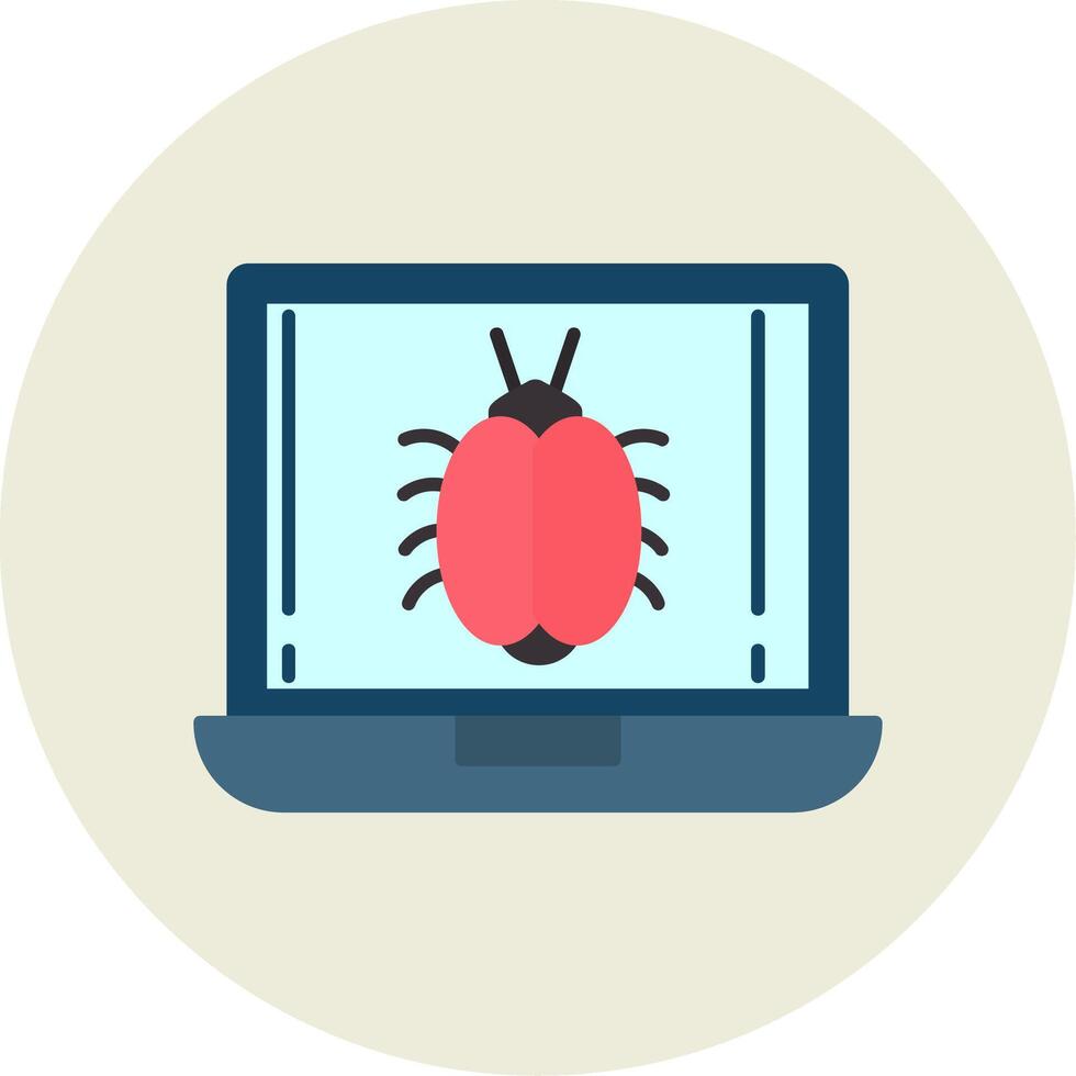 Bug Flat Circle Icon vector