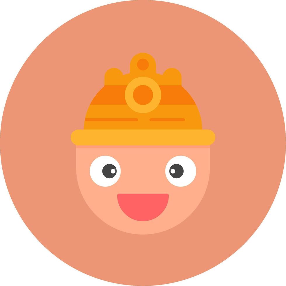 Helmet Flat Circle Icon vector