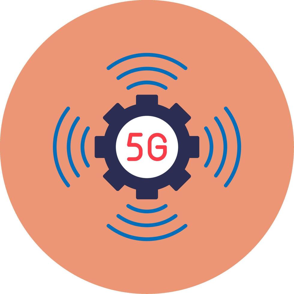 5G Flat Circle Icon vector