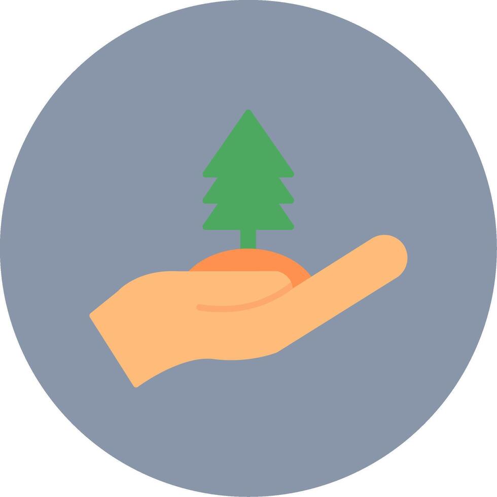 Tree Flat Circle Icon vector