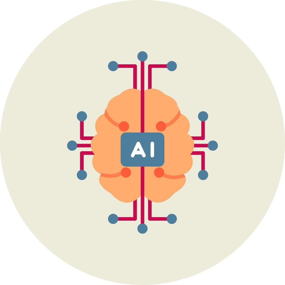 artificial inteligencia plano circulo icono vector