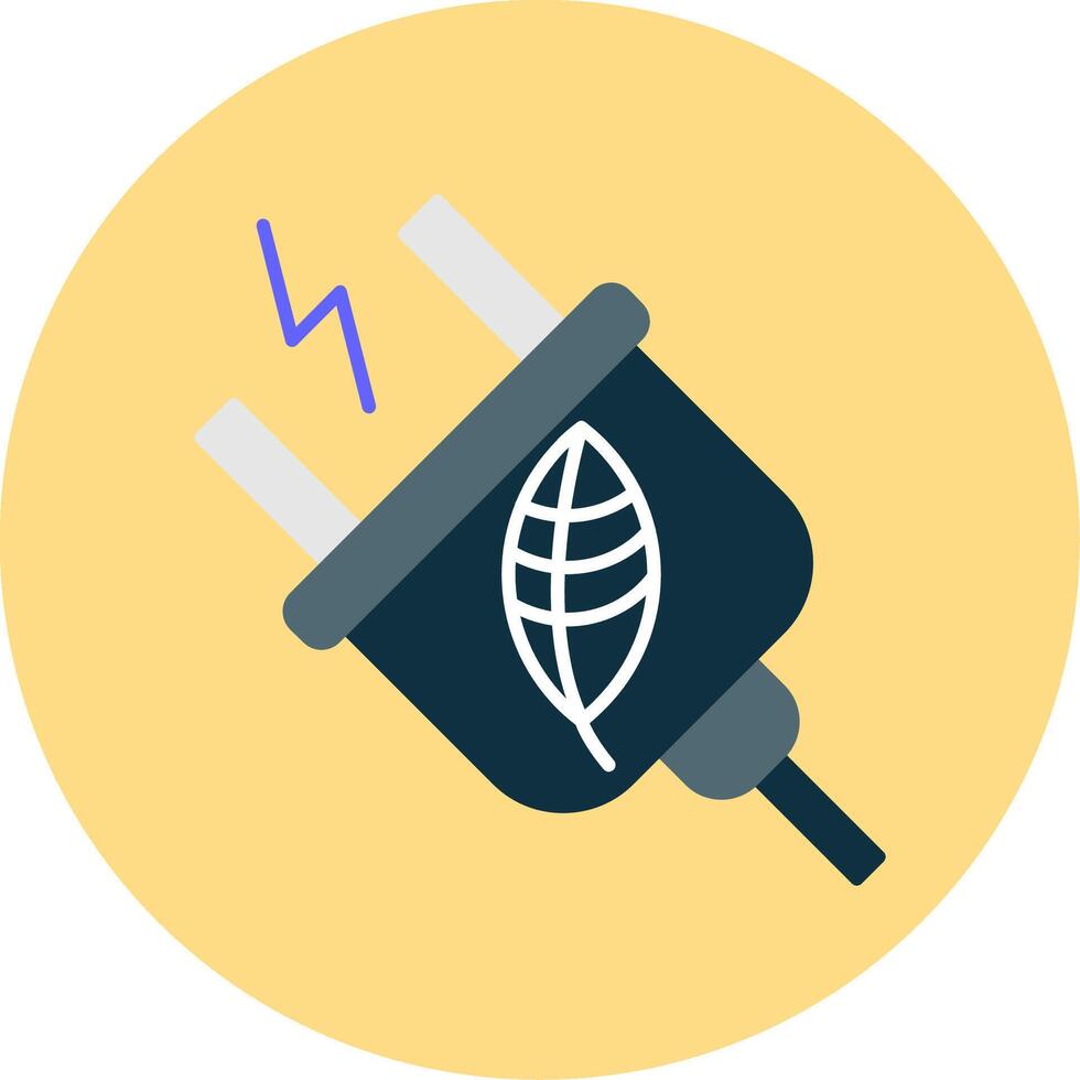 Power Plug Flat Circle Icon vector