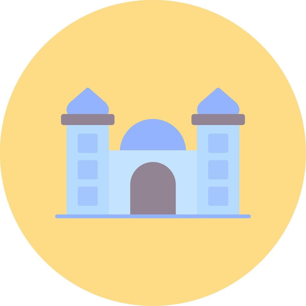 Mosque Flat Circle Icon vector