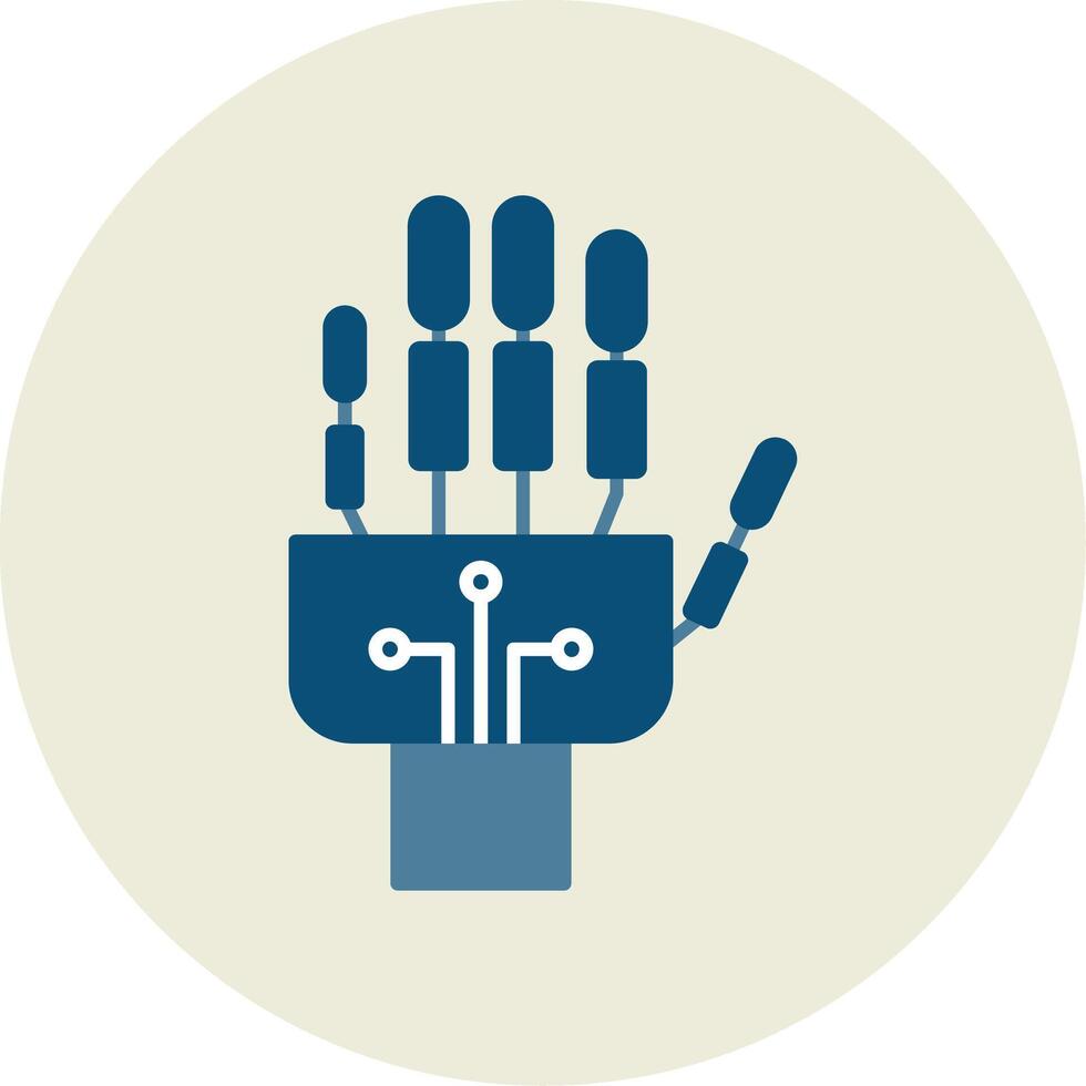 Robotics hand Flat Circle Icon vector