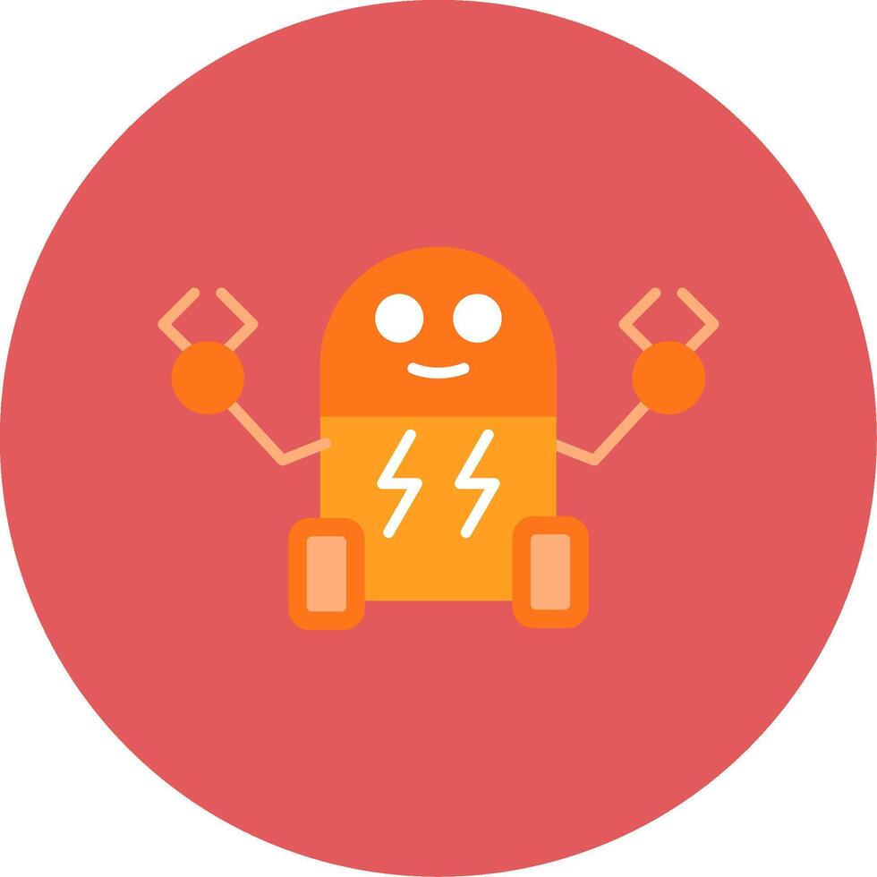 Cyborg Flat Circle Icon vector