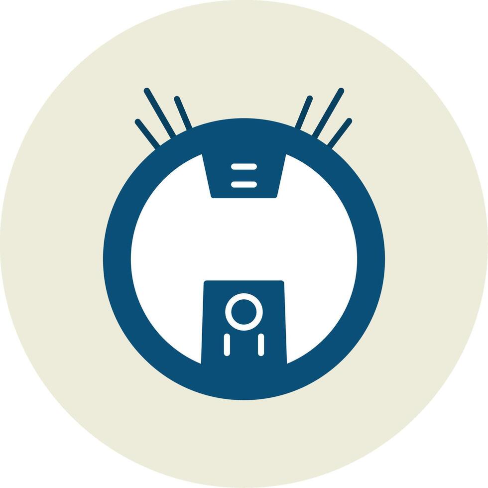 Robot Vacuum Flat Circle Icon vector