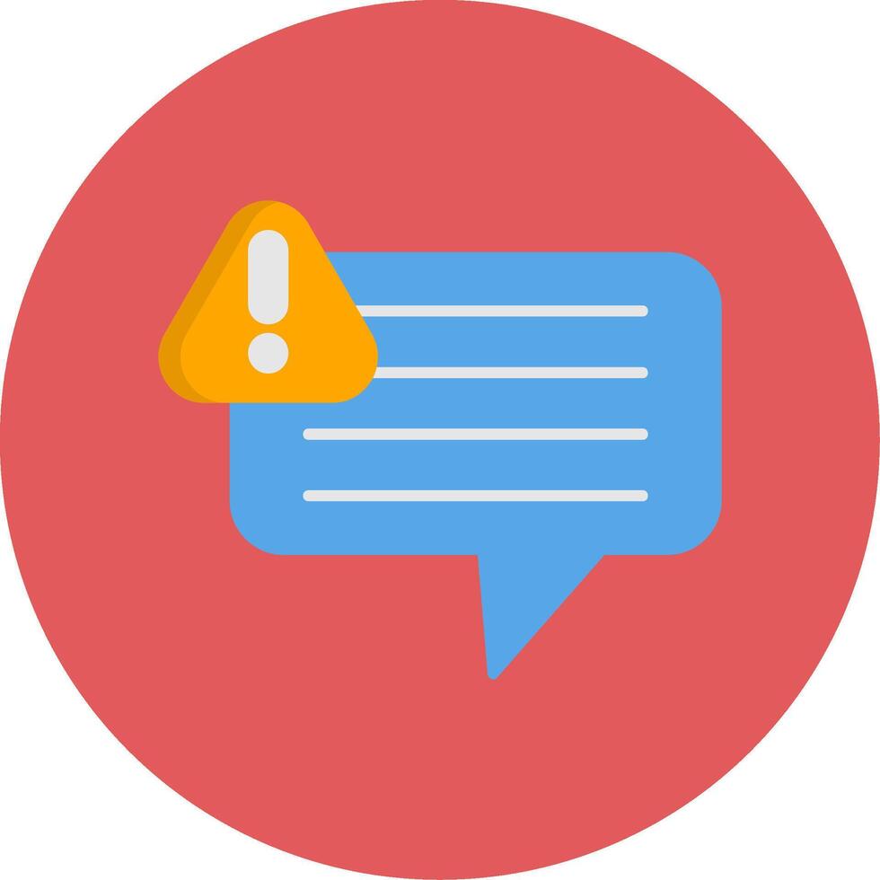 Warning Flat Circle Icon vector