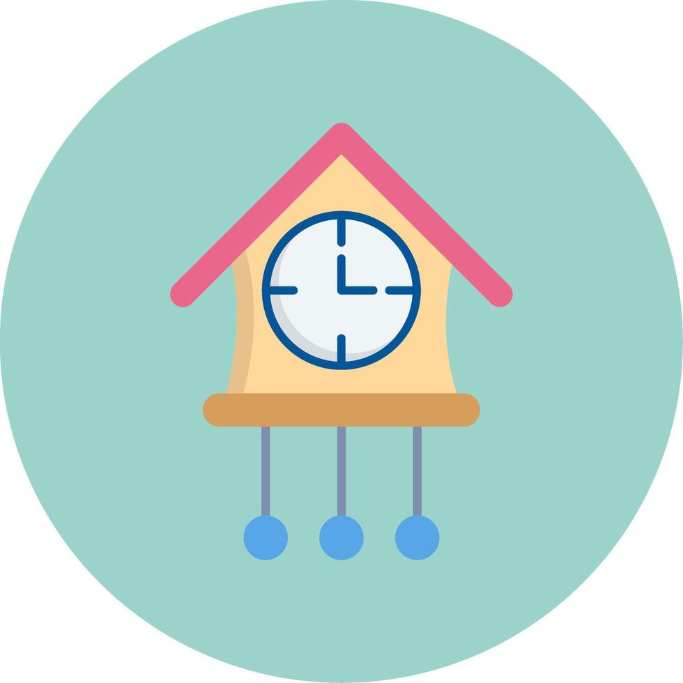 Cuckoo Clock Flat Circle Icon vector