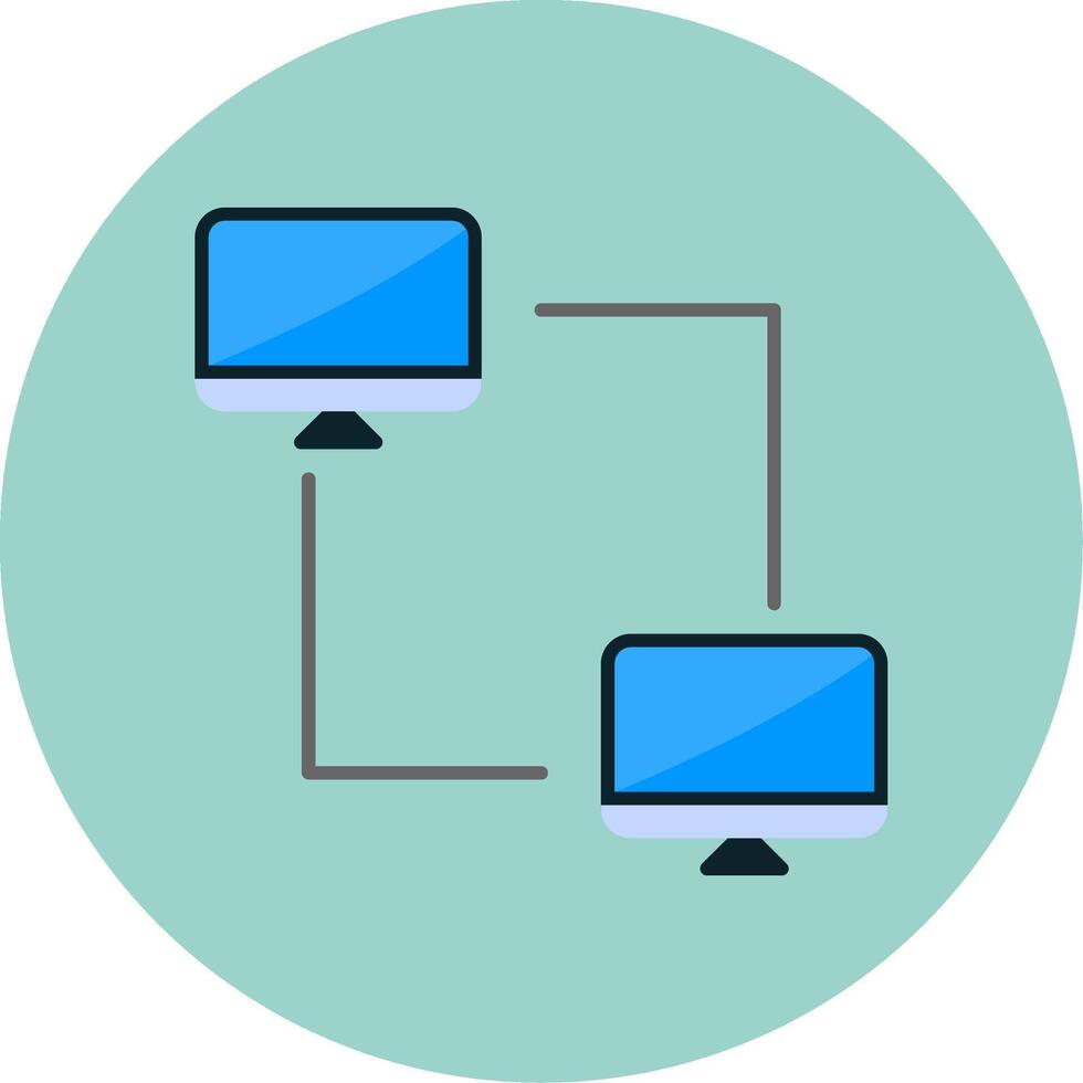 Peer To Peer Flat Circle Icon vector