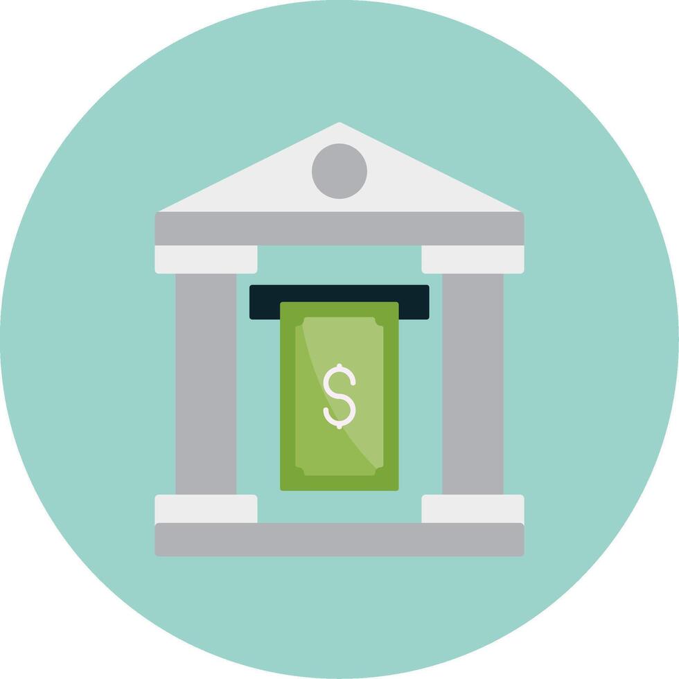 Cash Withdraw Flat Circle Icon vector
