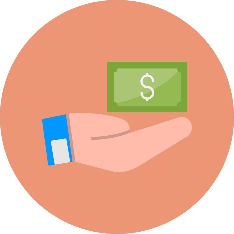 Give Money Flat Circle Icon vector