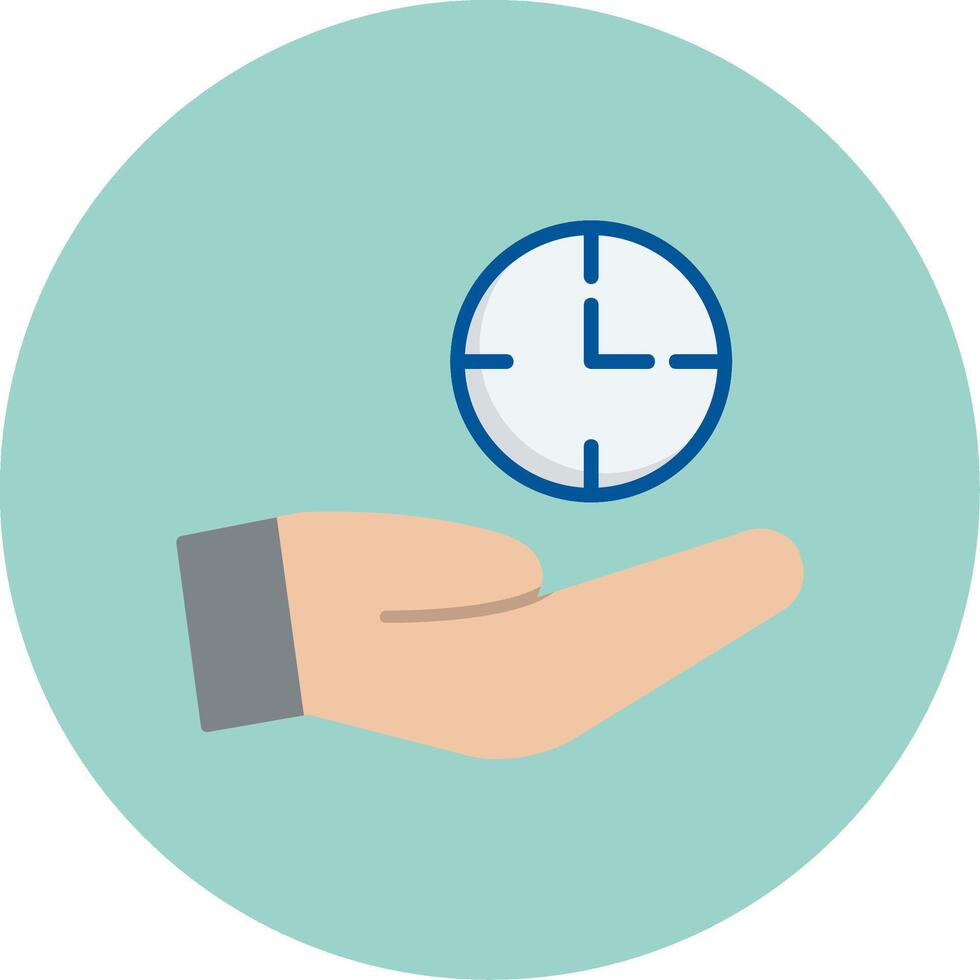 Save Time Flat Circle Icon vector