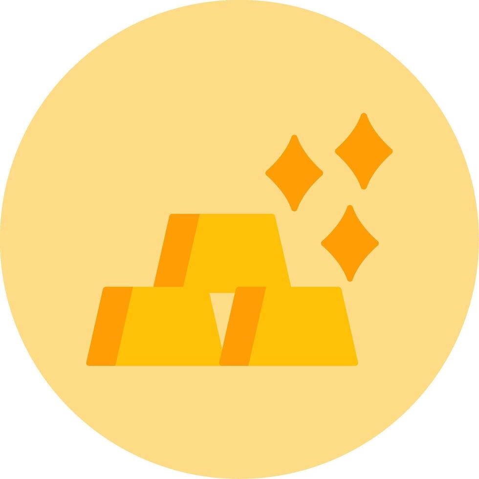 Gold Bar Flat Circle Icon vector