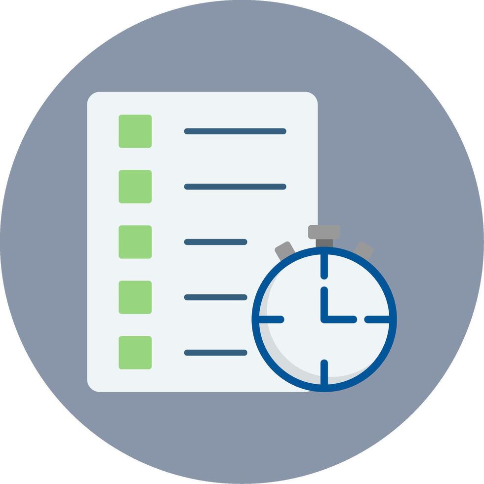 Track Of Time Flat Circle Icon vector