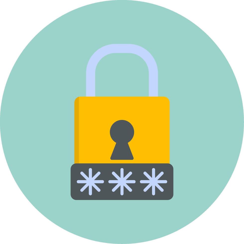 Passcode Flat Circle Icon vector