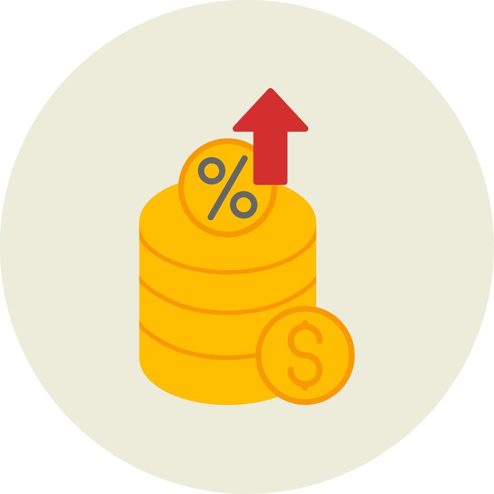 Interest Rate Flat Circle Icon vector