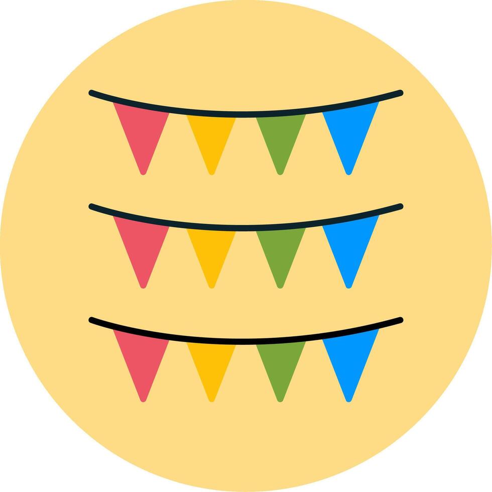 Bunting Flat Circle Icon vector