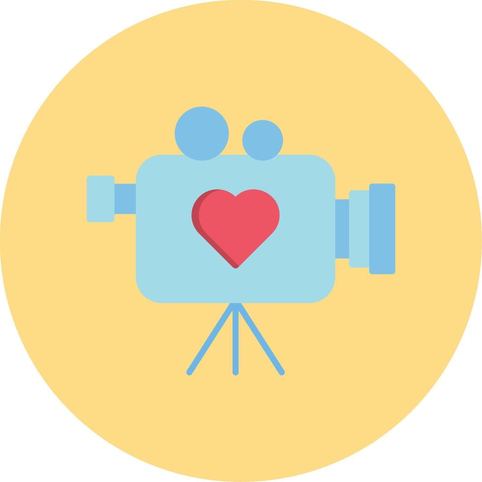 Wedding Video Flat Circle Icon vector